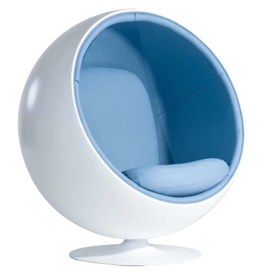 Swivel Ball Modern Sitting Chairs In Fiberglass And Fabric Cushion Inside