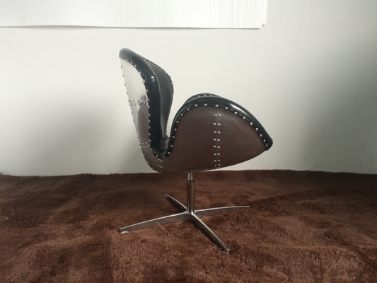 Leather Swivel Leisure Modern Sitting Chairs Vintage Aviator Swan Chair For Living Room