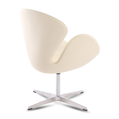 Hotel Modern Living Chairs Size 72*64*81cm Leather Upholstered Swan Chairs with Swivel Base