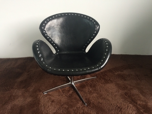 Leather Swivel Leisure Modern Sitting Chairs Vintage Aviator Swan Chair For Living Room