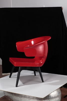 Hot Sale Living Room Wooden Base Munich lounge Fiberglass Chair In Fabric