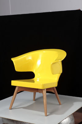 Hot Sale Living Room Wooden Base Munich lounge Fiberglass Chair In Fabric