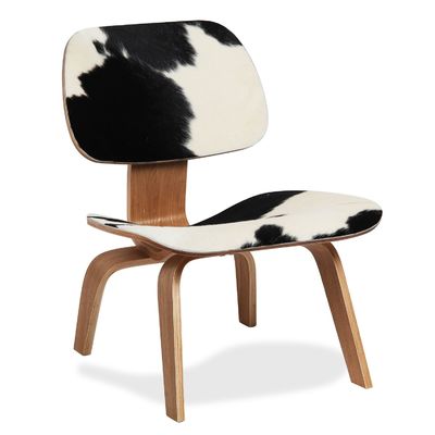 Mid Century Modern DCW Plywood Replica Chair With Pony Skin For House