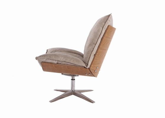 Classic Design Plywood Frame Modern Swivel Chair with Soft Cushion