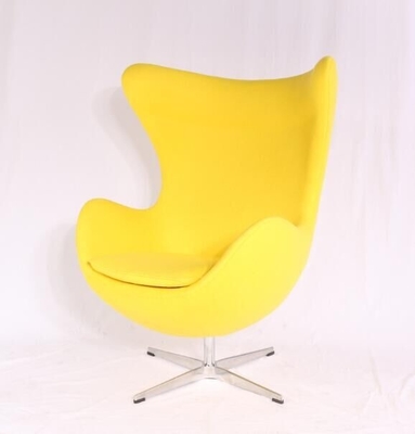 Chaises longues modernes d'hôtel de dos de haute de conception de tissu de chaise classique d'oeufs avec la base de pivot