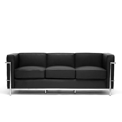 Petit cadre contemporain classique en cuir modèle d'acier inoxydable du sofa LC2 pour l'hôtel